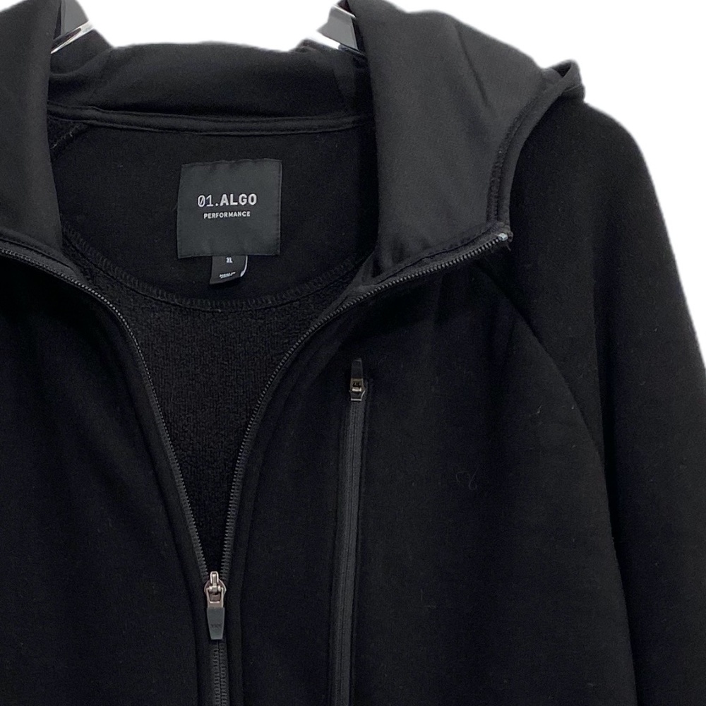 01;.ALGO PERFORMANCE BLACK ZIPPER SWEAT SHIRT HOODIE JACKET SIZE XL - Picture 2 of 13